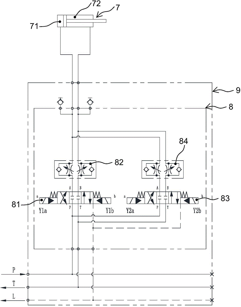 A kind of hydraulic control system and control method for pushing blank cylinder forward of punching machine