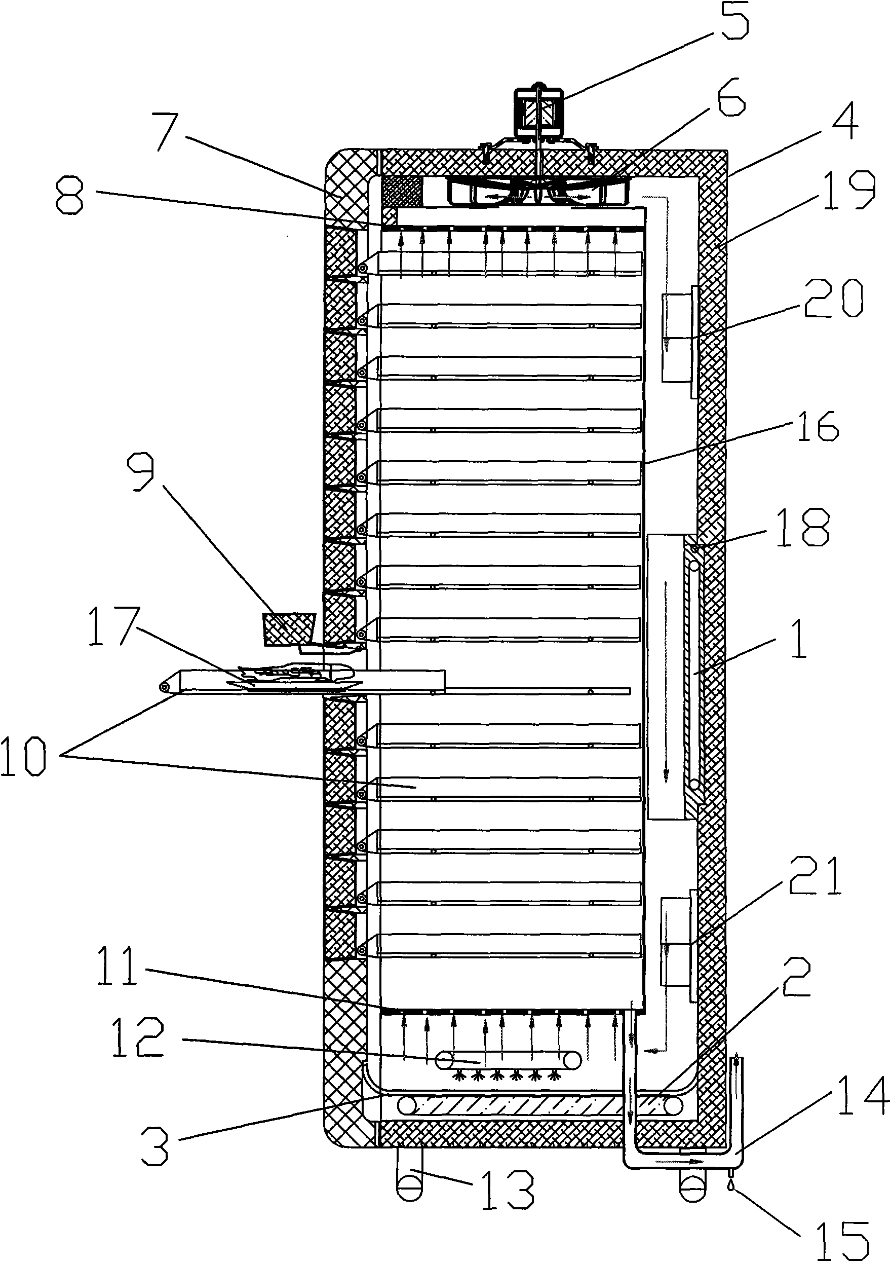 Hot air circulating heating insulation device and method for using same