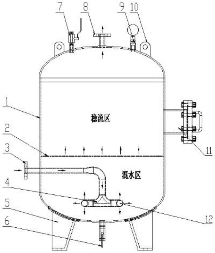 Water mixing device for domestic hot water plate type heat exchanger unit