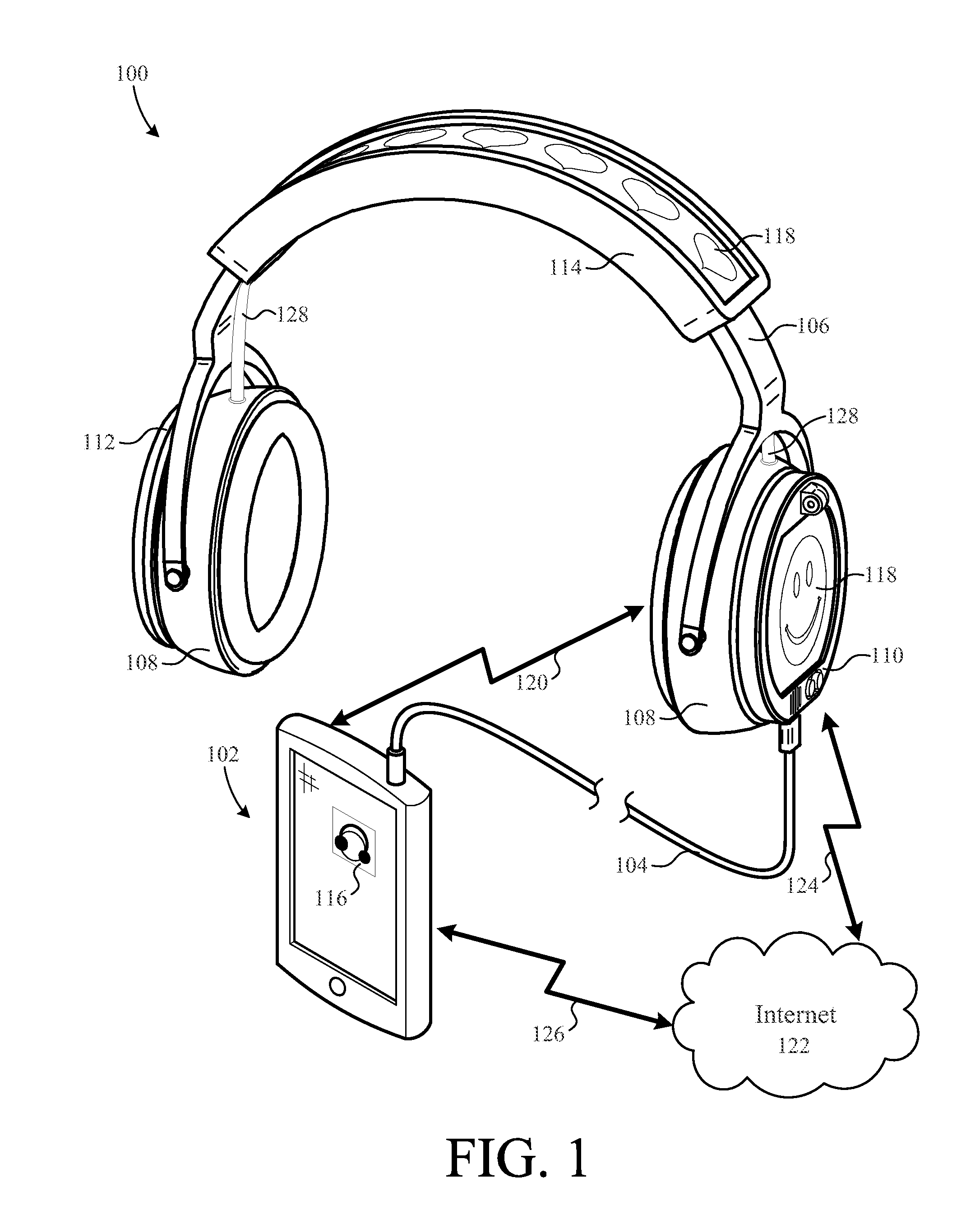 Headphones with interactive display