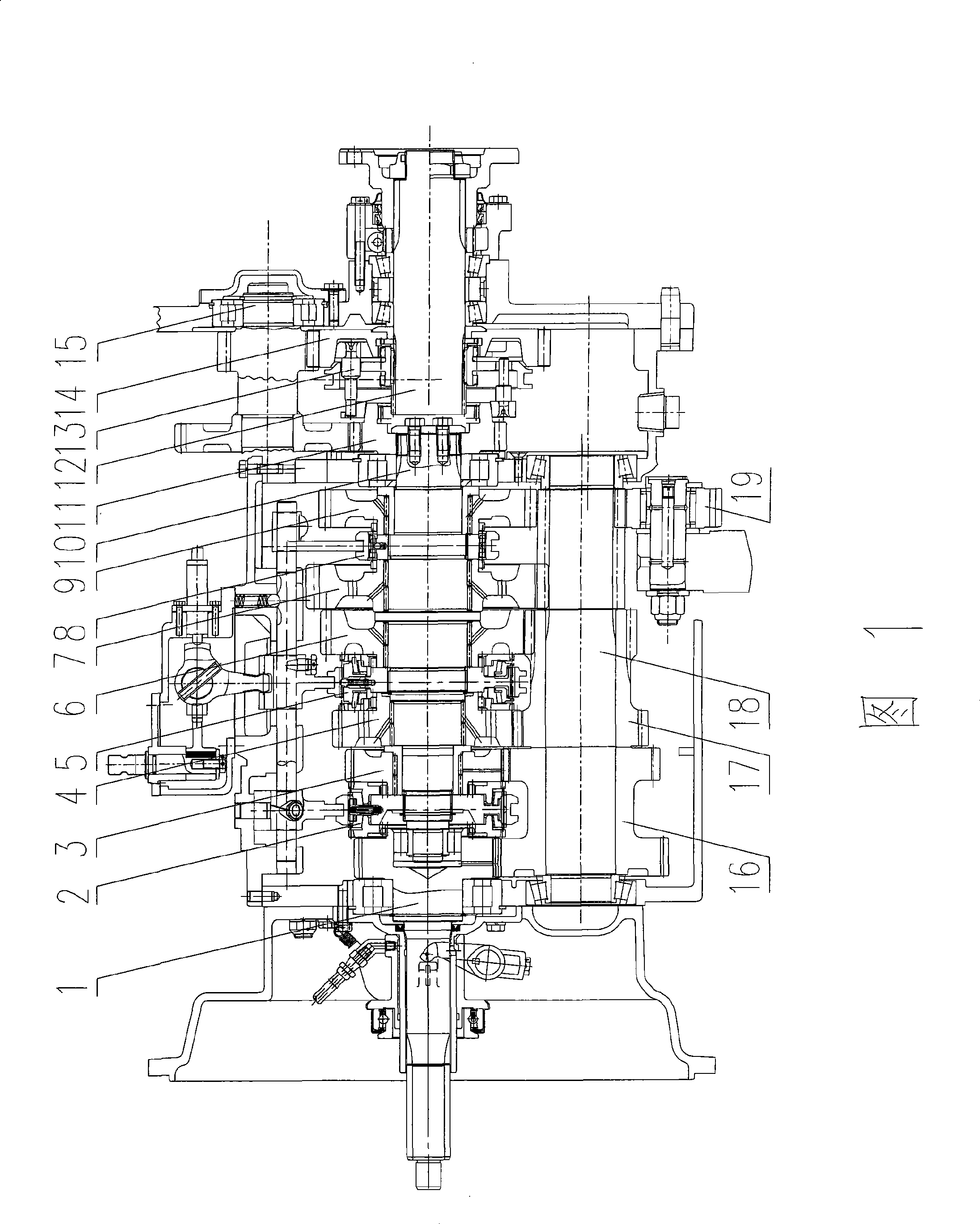 Automobile speed variator with main-sub case sub shaft of antisymmetric arrangement