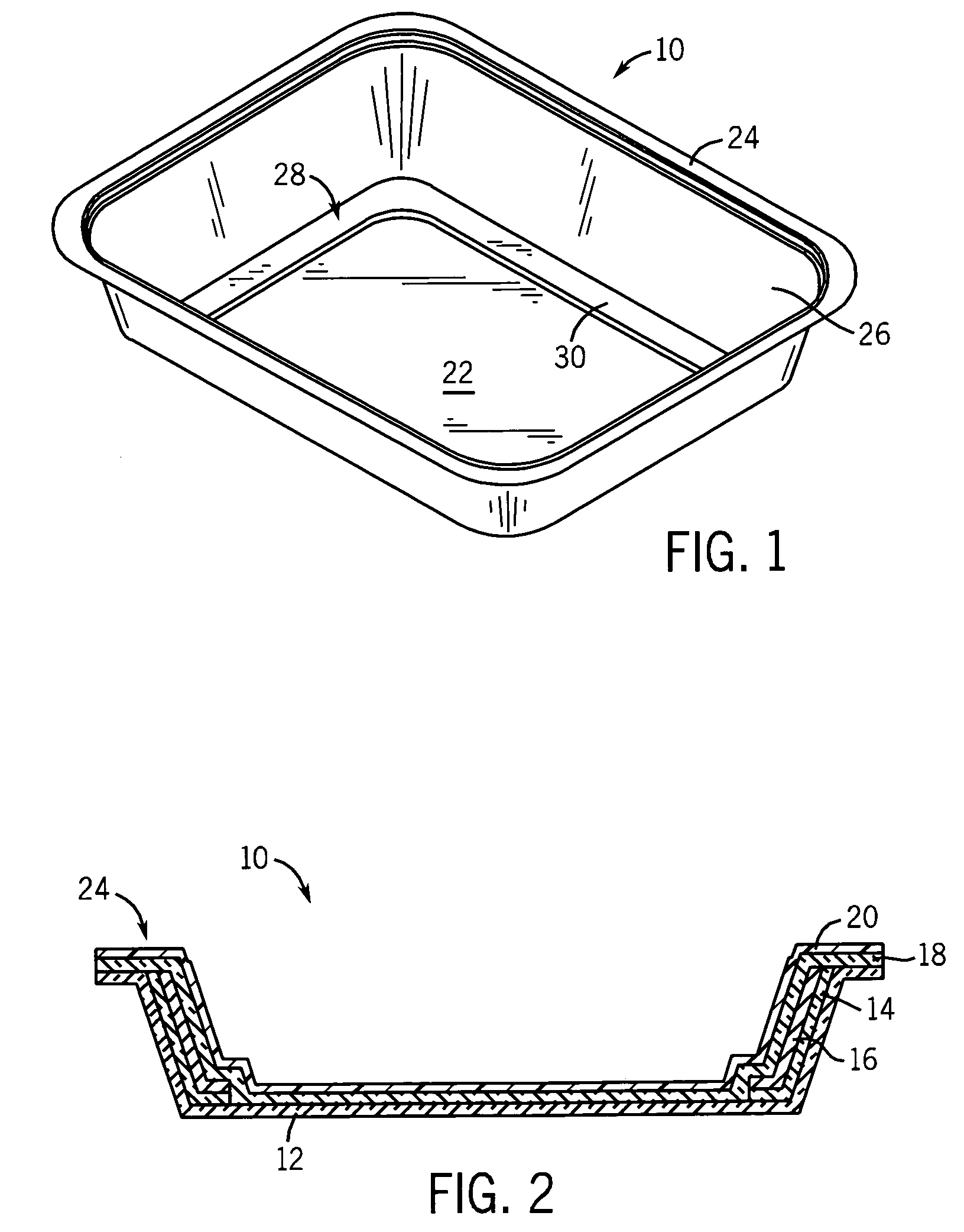 Microwaveable laminate container having enhanced cooking features and method for the manufacture thereof