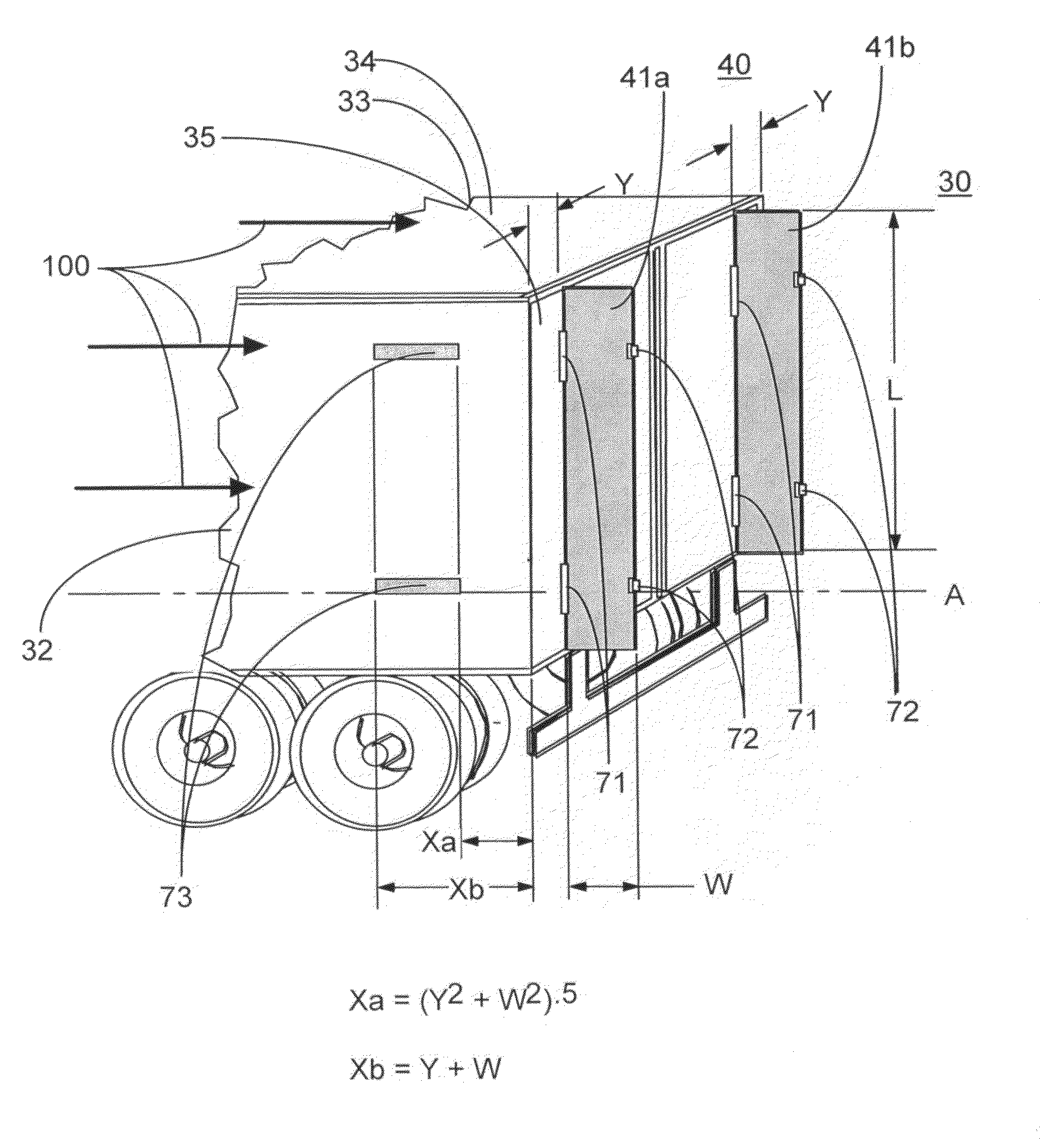 Wake stabilization device and method for reducing the aerodynamic drag of ground vehicles