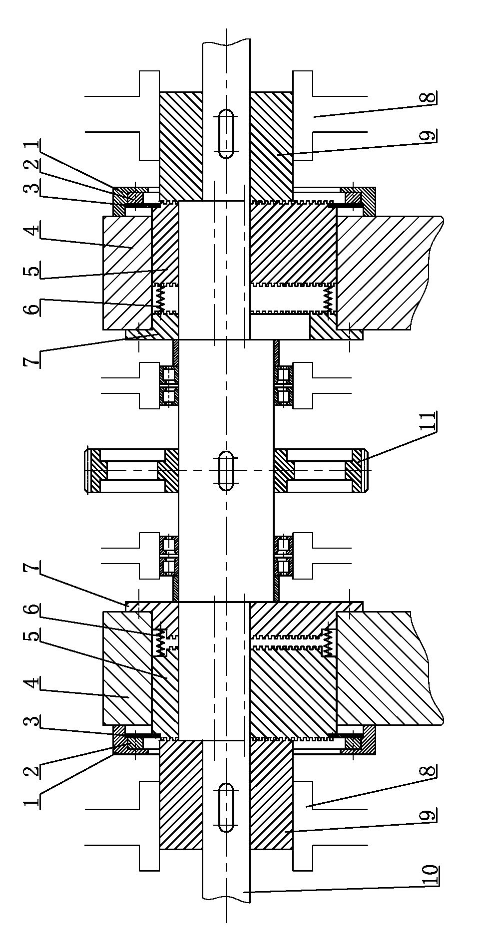 Synchronous regulation structure for stroke of pressing machine