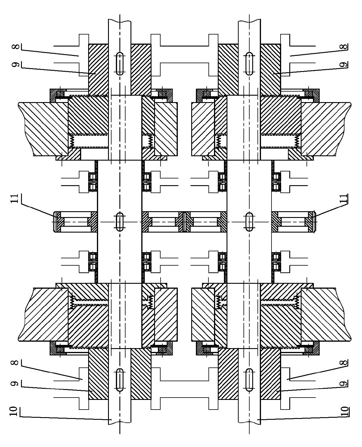 Synchronous regulation structure for stroke of pressing machine