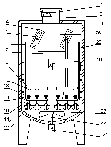 Material mixing device for concrete production