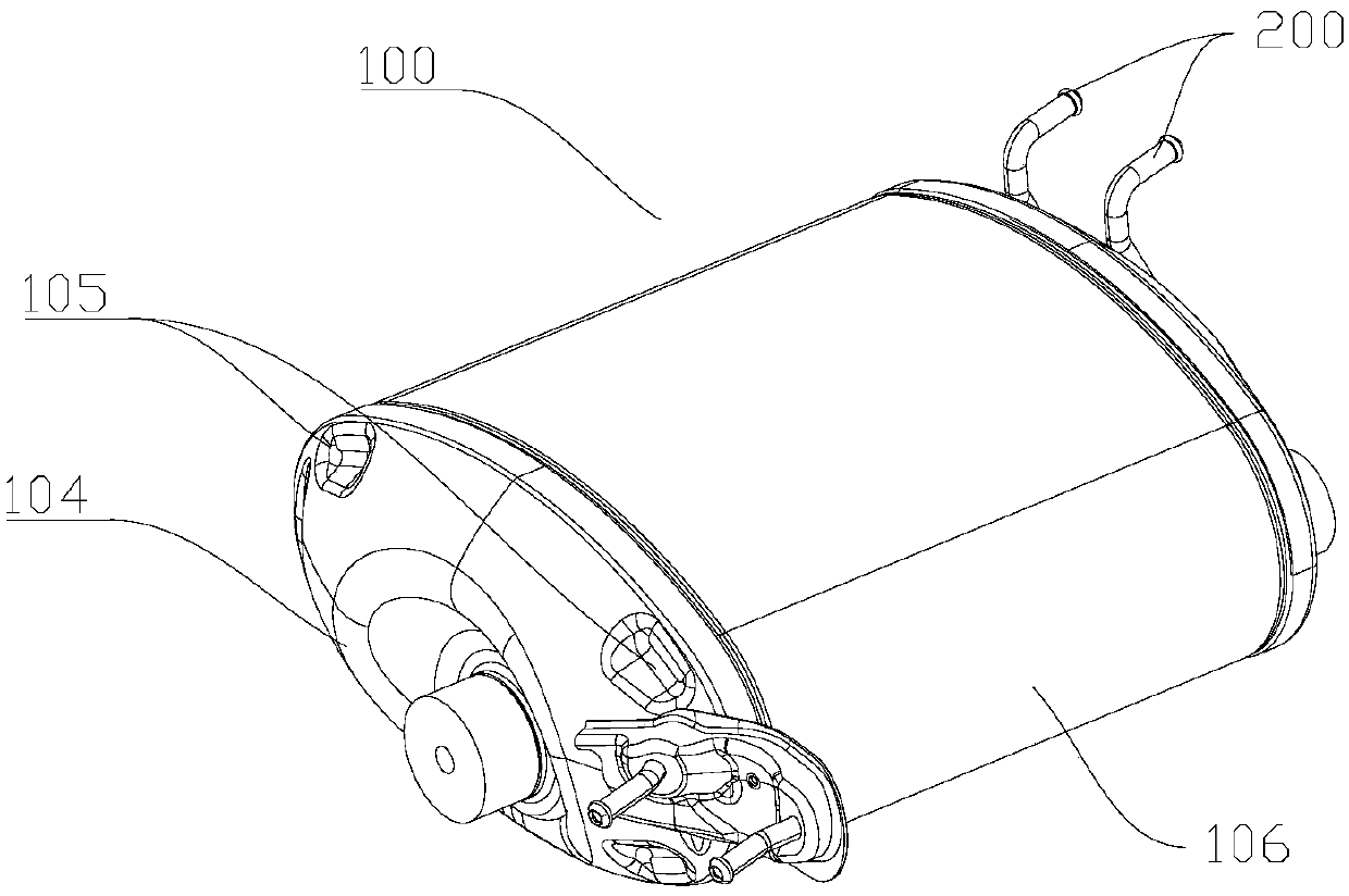 A clamping device for automobile muffler and its hook