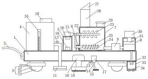 Ship deck painting device with flushing device