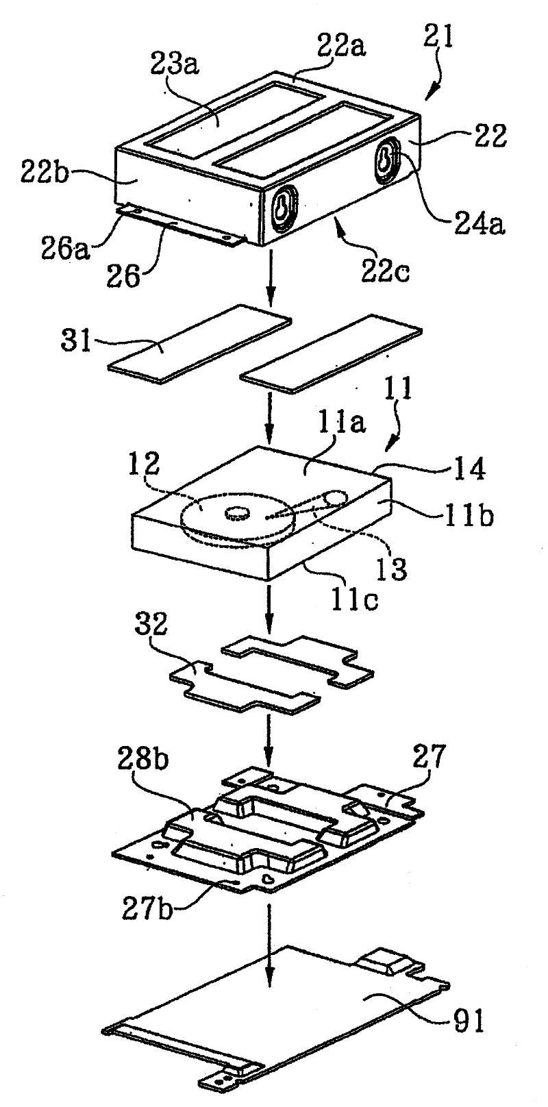 Vibration-proof storage box for electronic device, the electronic device, and electronic equipment equipped with the electronic device