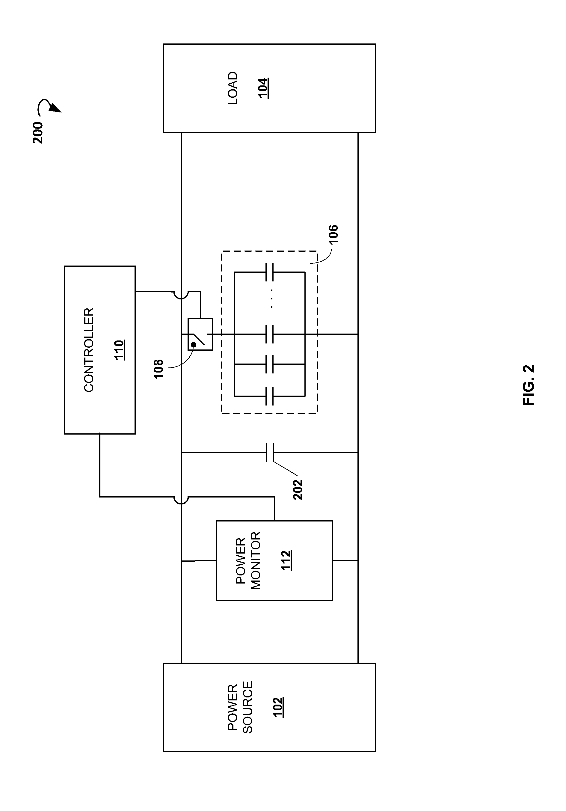 Switchable capacitor arrays for preventing power interruptions and extending backup power life