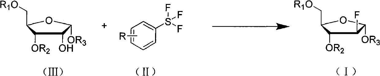 Method for preparing fluoro alpha-D-arabinofuranose compound