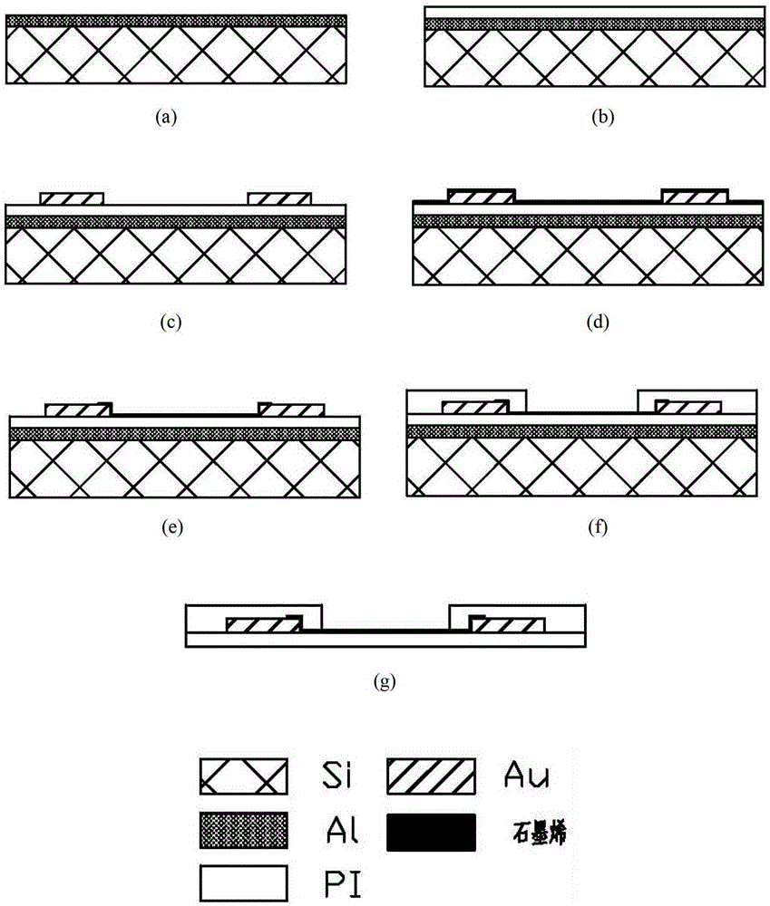 Preparation method and detection method of liquid gate type graphene field effect transistor based on pi