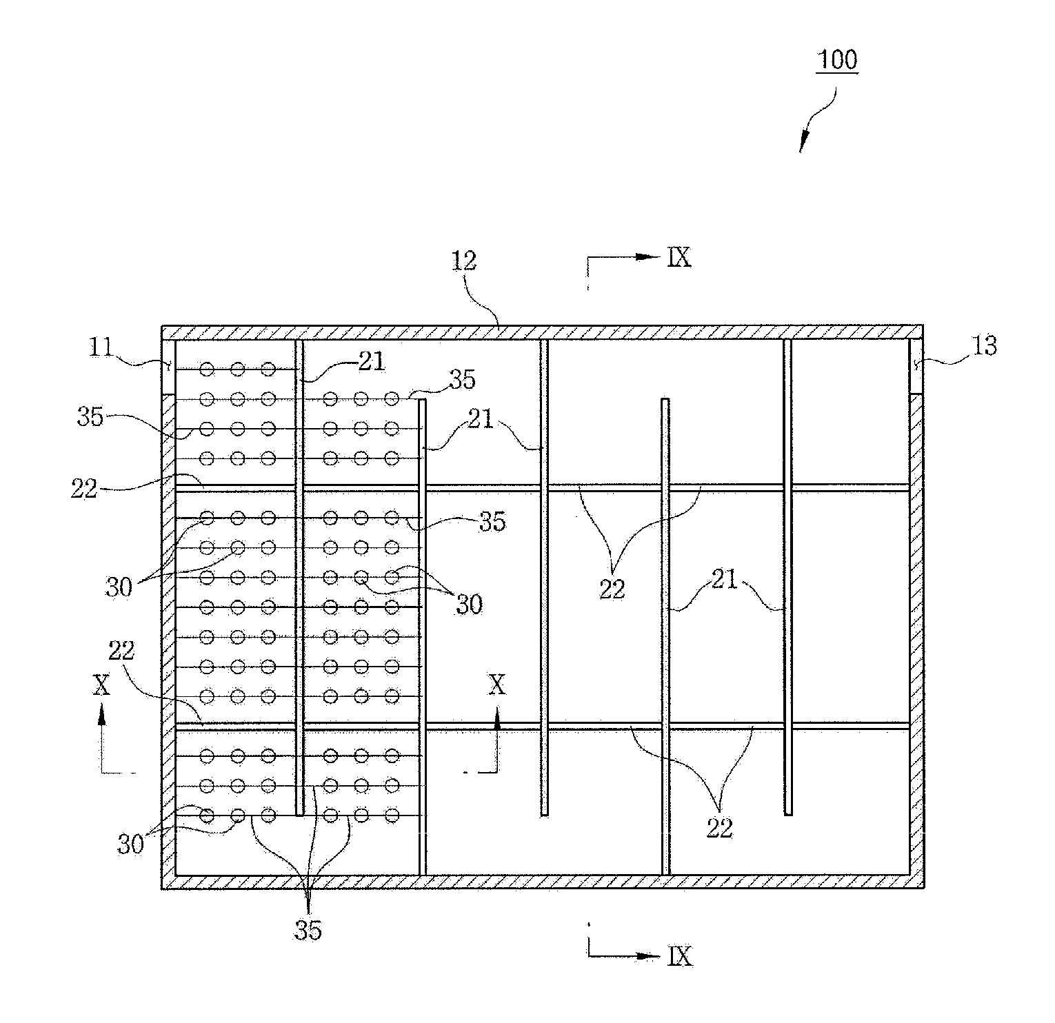 Oxidation pond including baffles for treating acid mine drainage