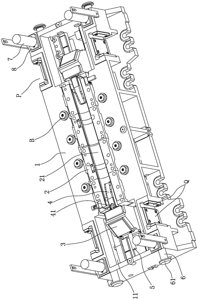 Torsion beam lower die with opposite air cylinders