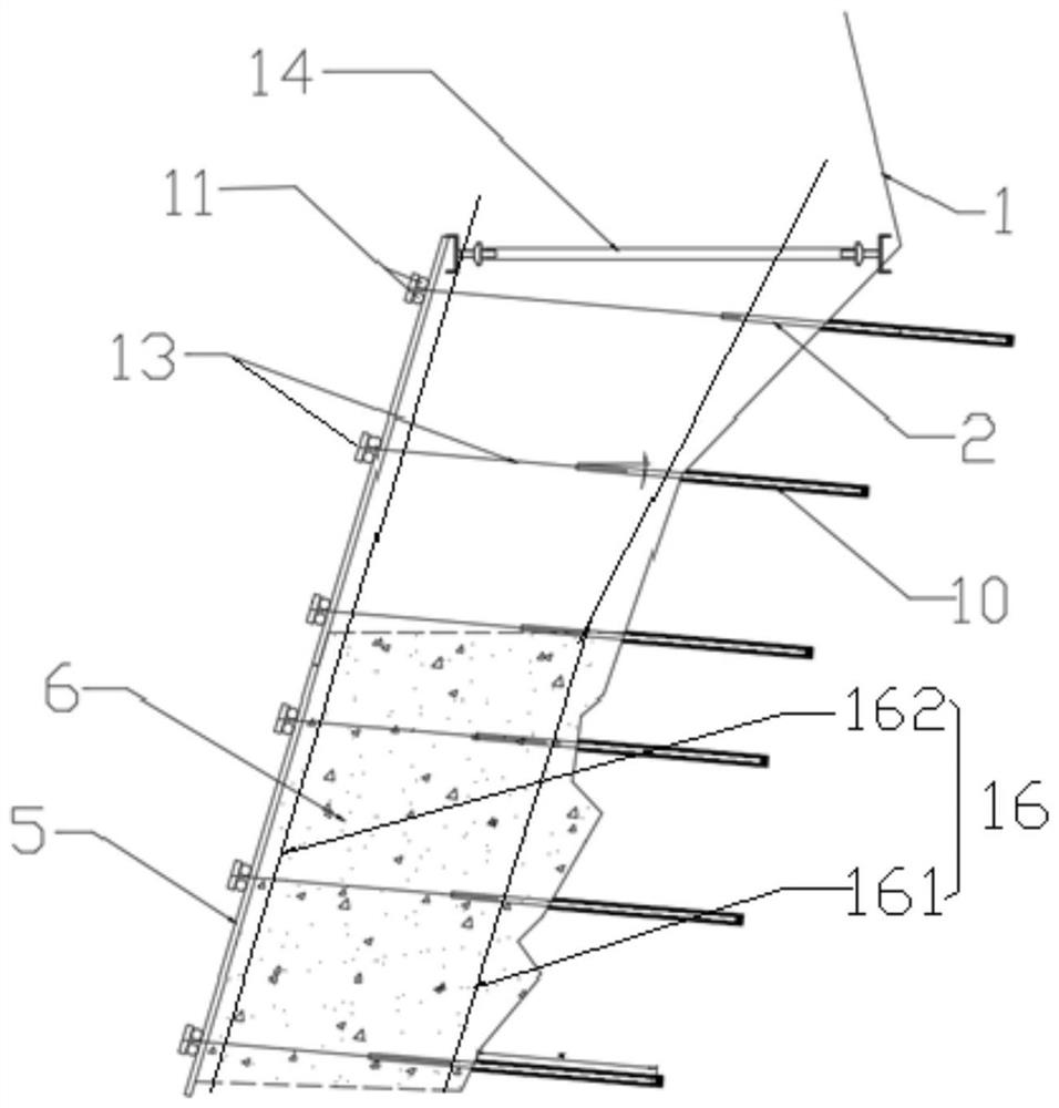Cantilever support platform, supporting retaining wall and construction method