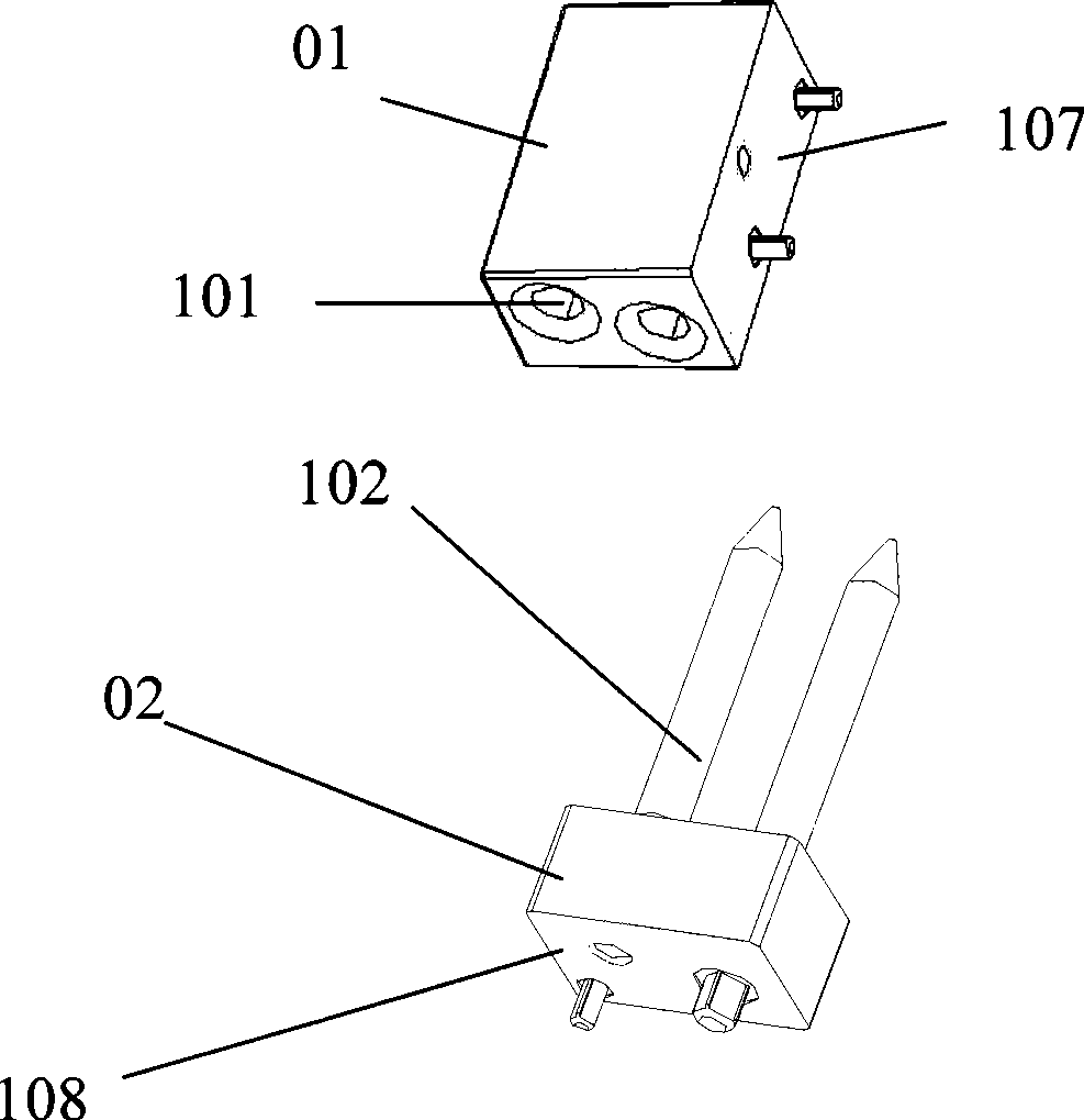 Single-plate anti-misplugging leading block and single-plate device with the same