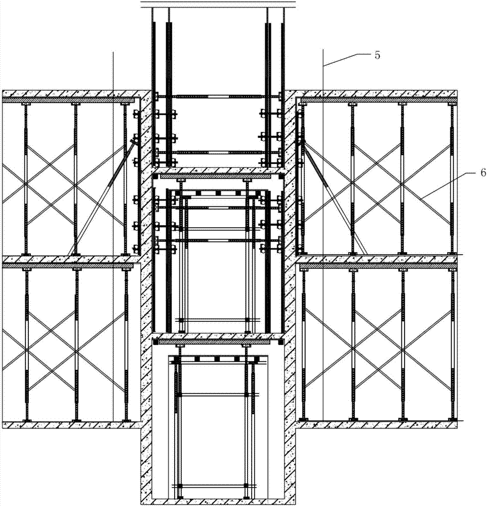 Method for secondary pouring of staircase columns through formwork supporting