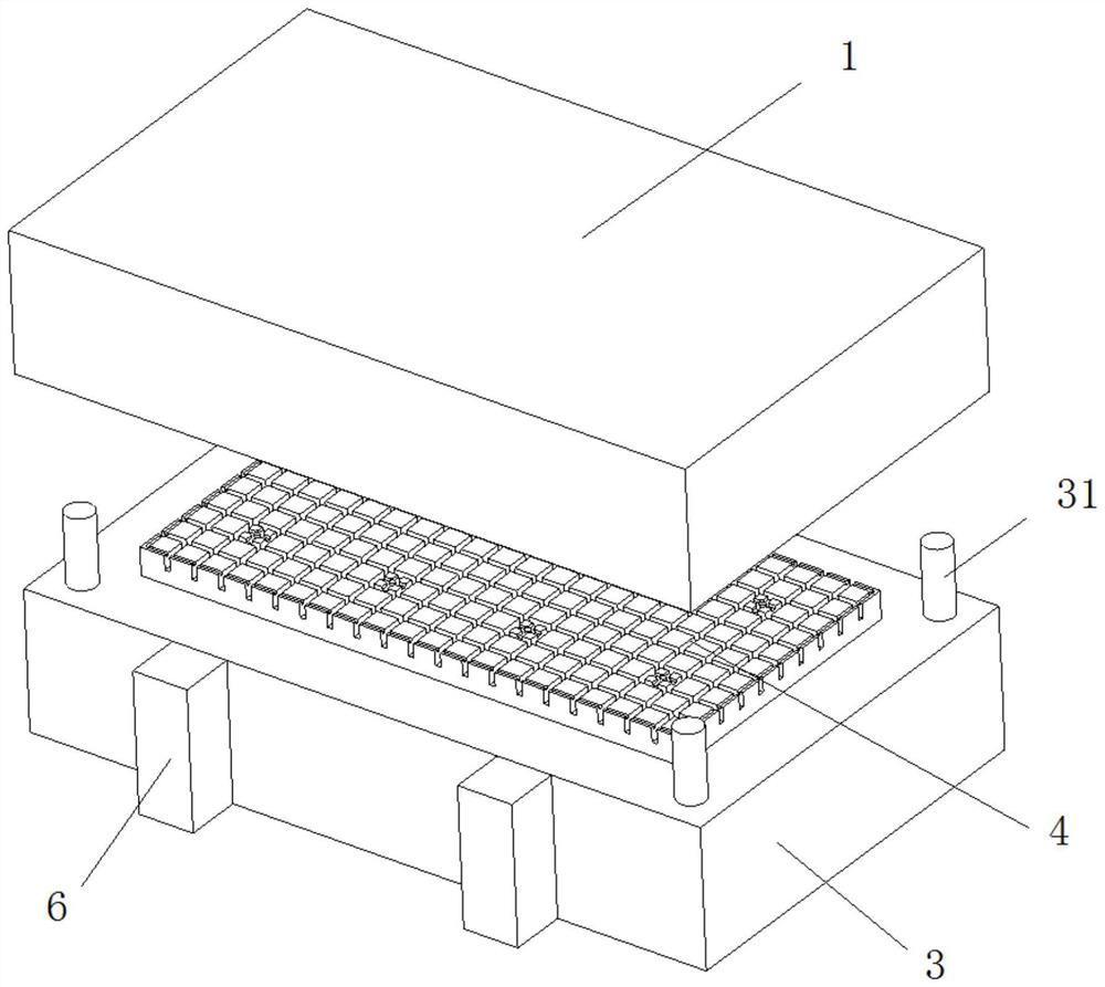 Pressing and cutting die suitable for production of multi-size SMC (Sheet Molding Compound) products