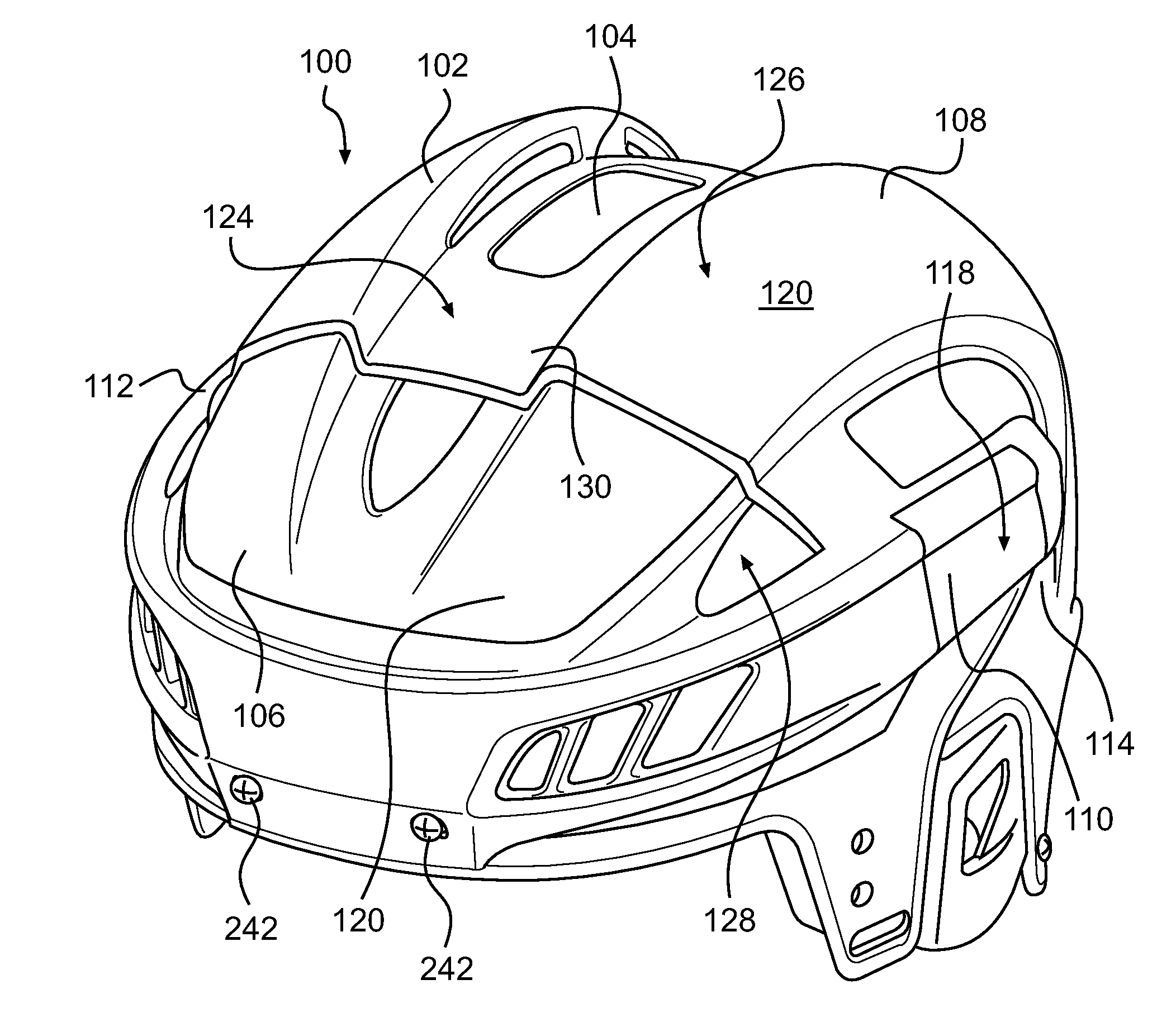 Helmet with rigid shell and adjustable liner