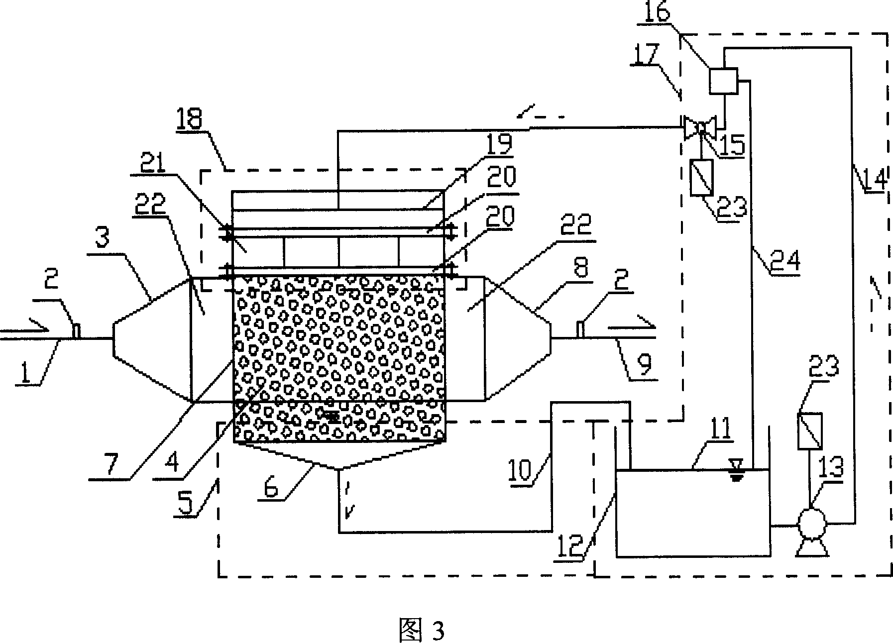 Bio-trickling device for processing volatile organic waste gas and method thereof
