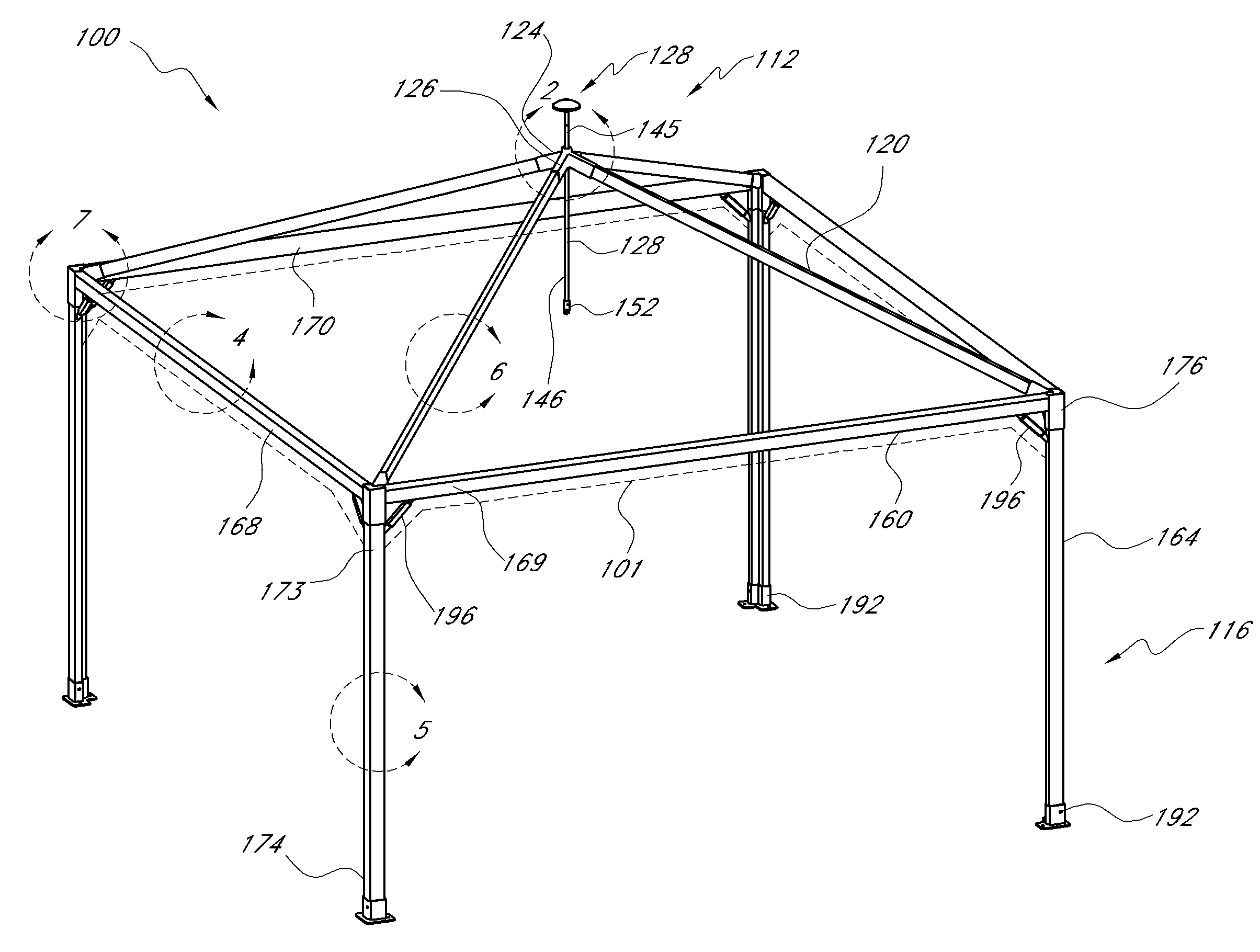 Bases and braces for support poles, such as poles for pavilions and umbrellas