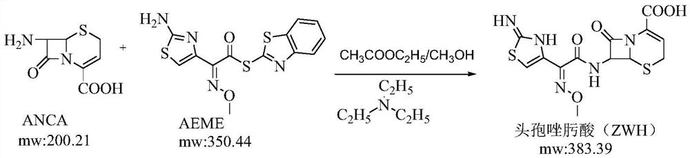 Method for synthesizing ceftizoxime acid by one-pot method