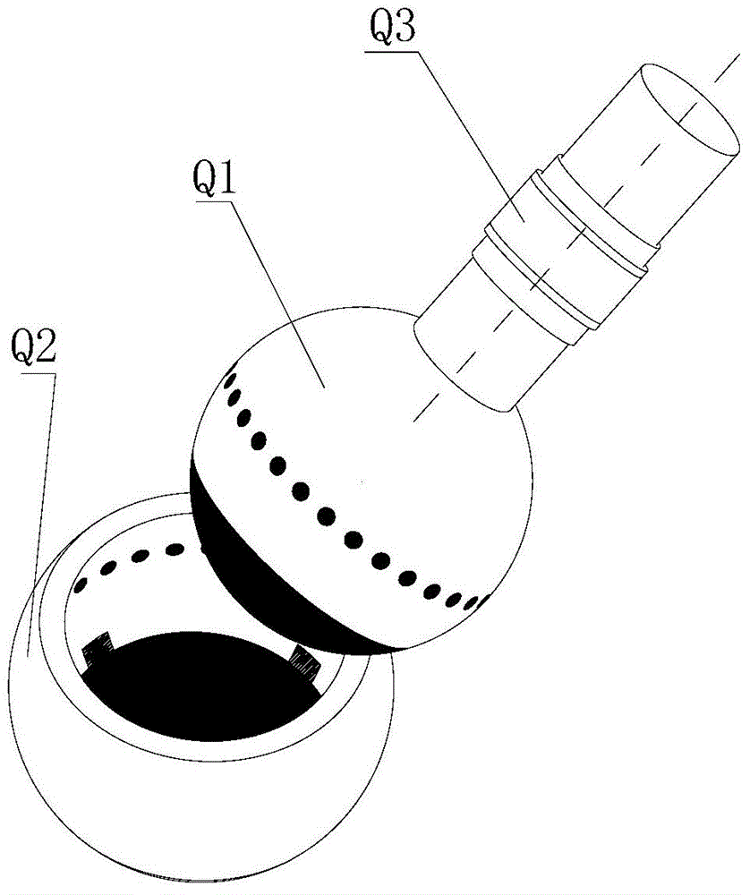 Spherical hinge movement direction measuring method based on spherical capacitor