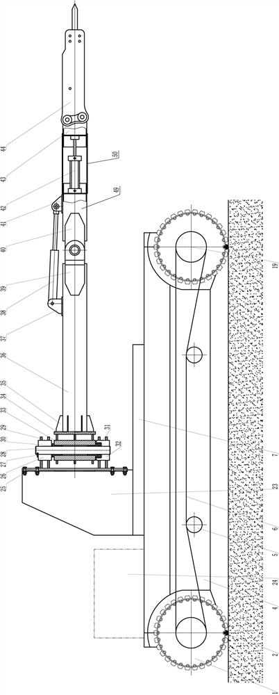 Light crushing arm platform car with front wheel chain and rear wheel chain independently driven on two sides