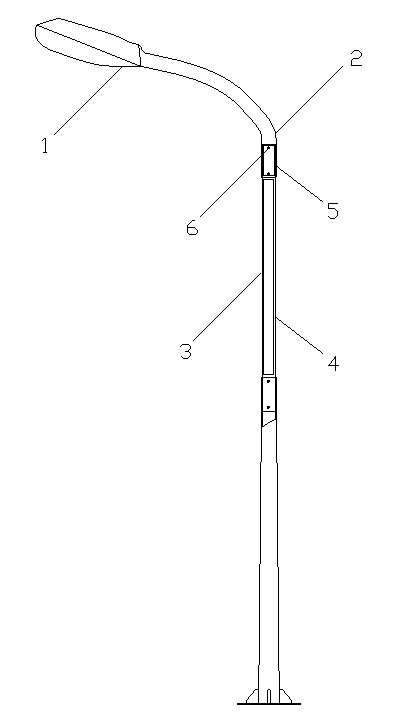 Street lamp mounting structure provided with antenna
