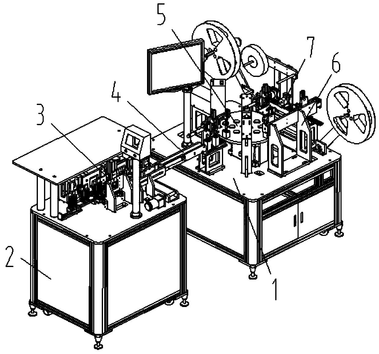 An all-in-one machine for hdmi tail plug testing and packaging