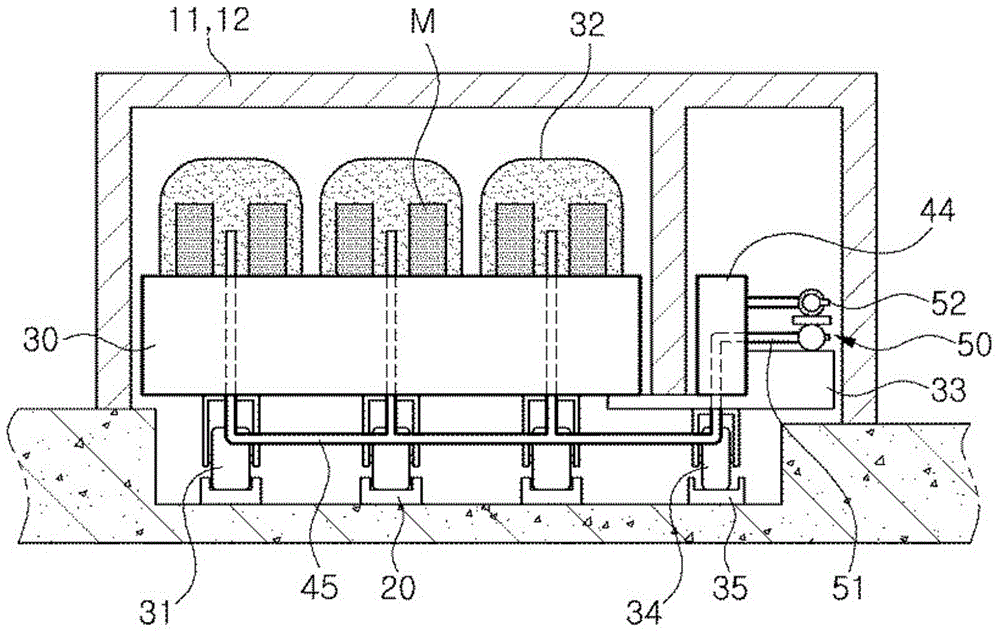 Apparatus for heat treating with pair of straight furnaces and collector ring