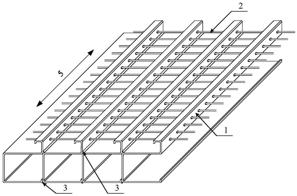 Cold-formed steel tough combined bridge deck with box-shaped ribs