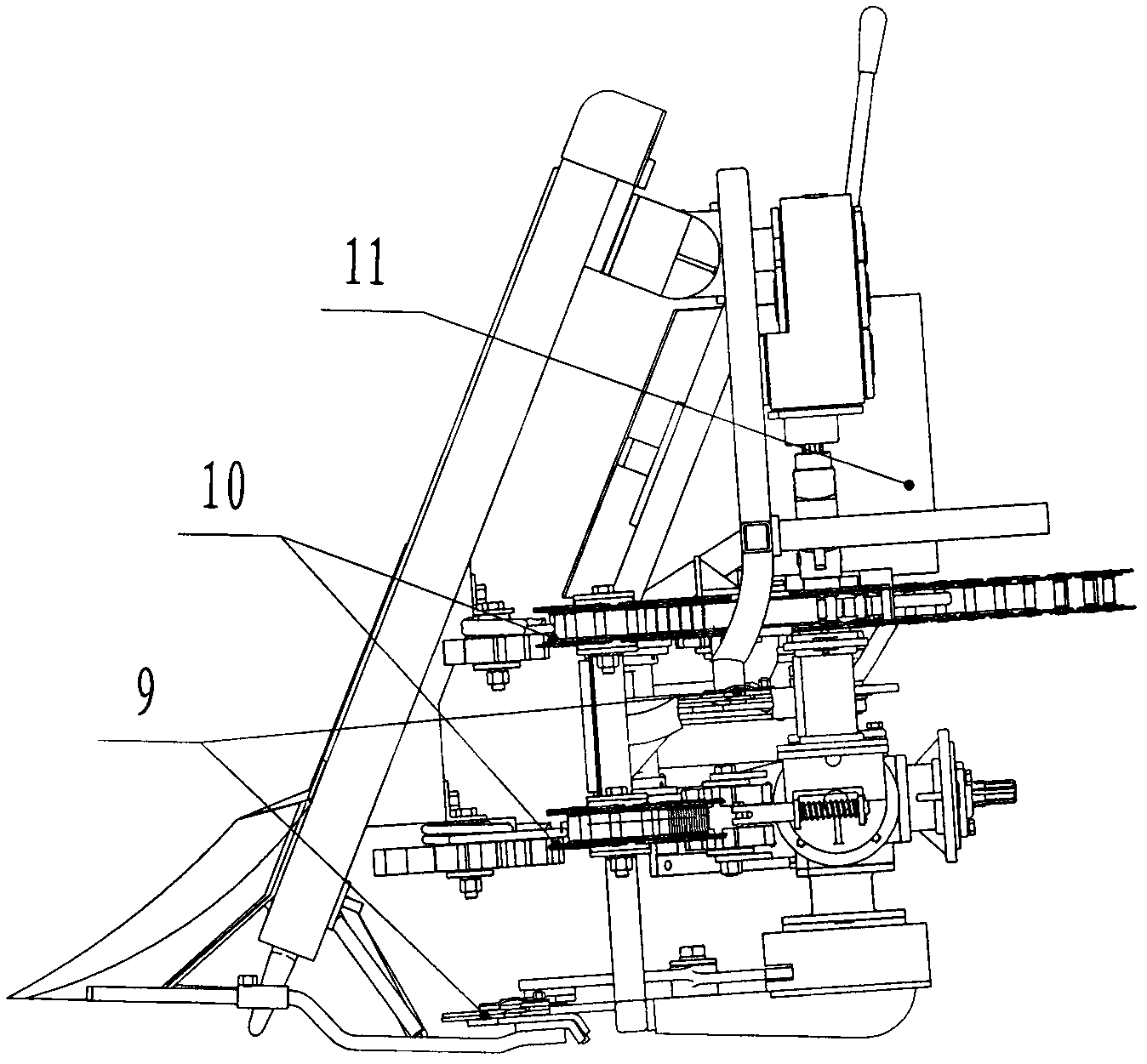 Whole-feed combine harvester with double-cutting vertical header and harvesting method thereof