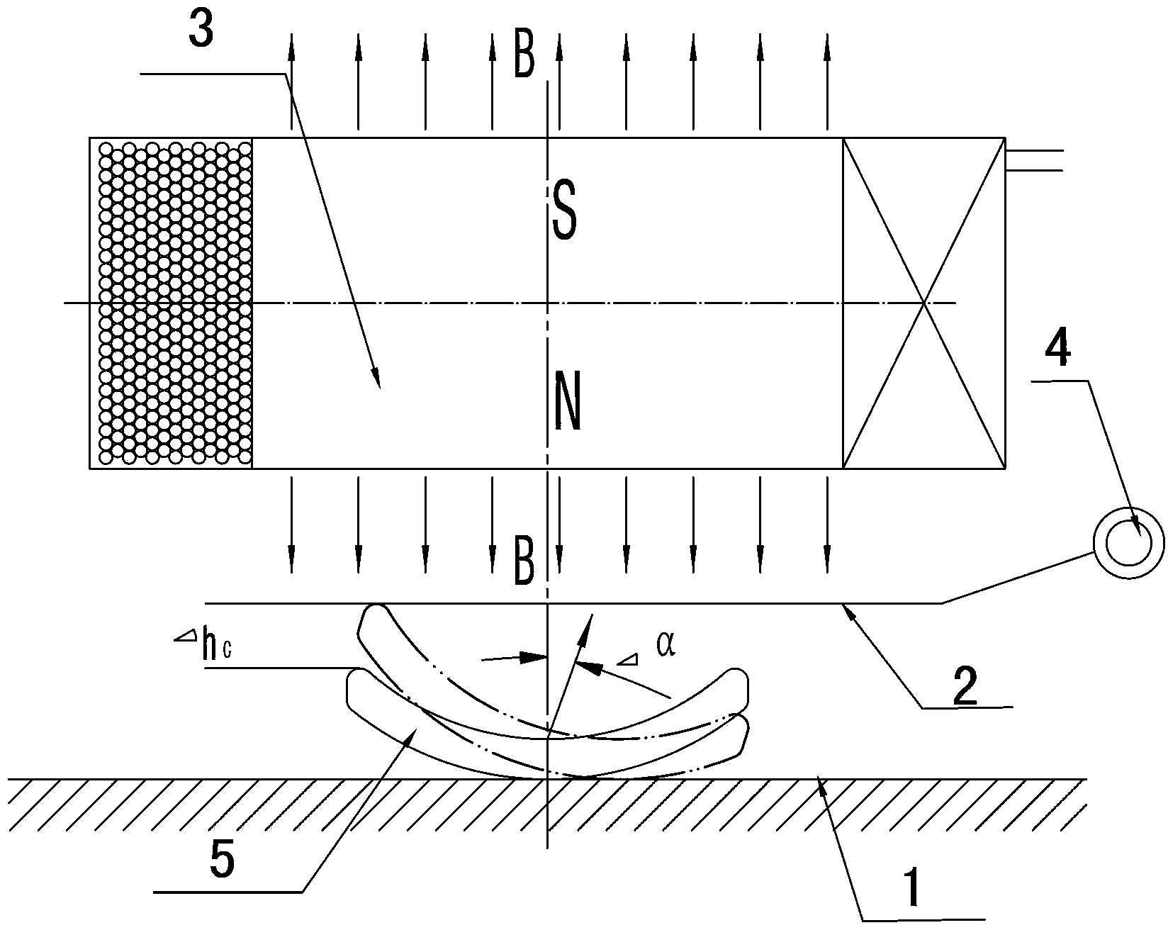 Method and device for measuring magnetic declination of tile-shaped magnet element