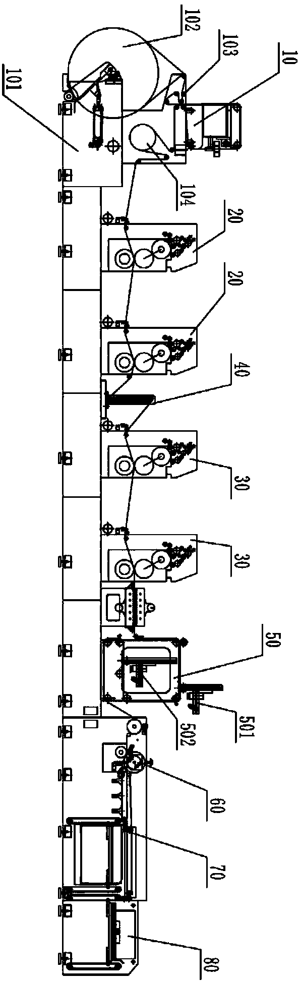 A test paper continuous printing production system