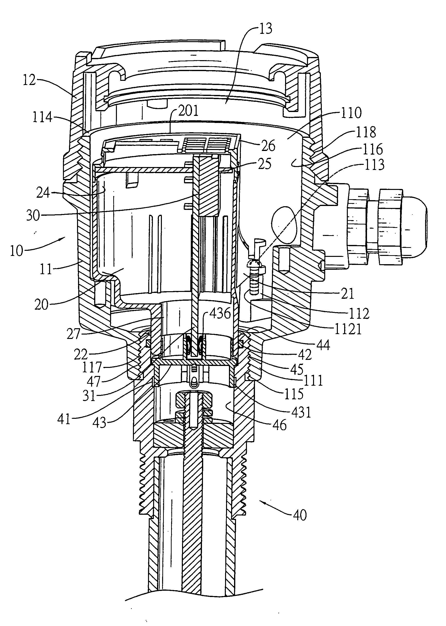 Protecting casing for transducer