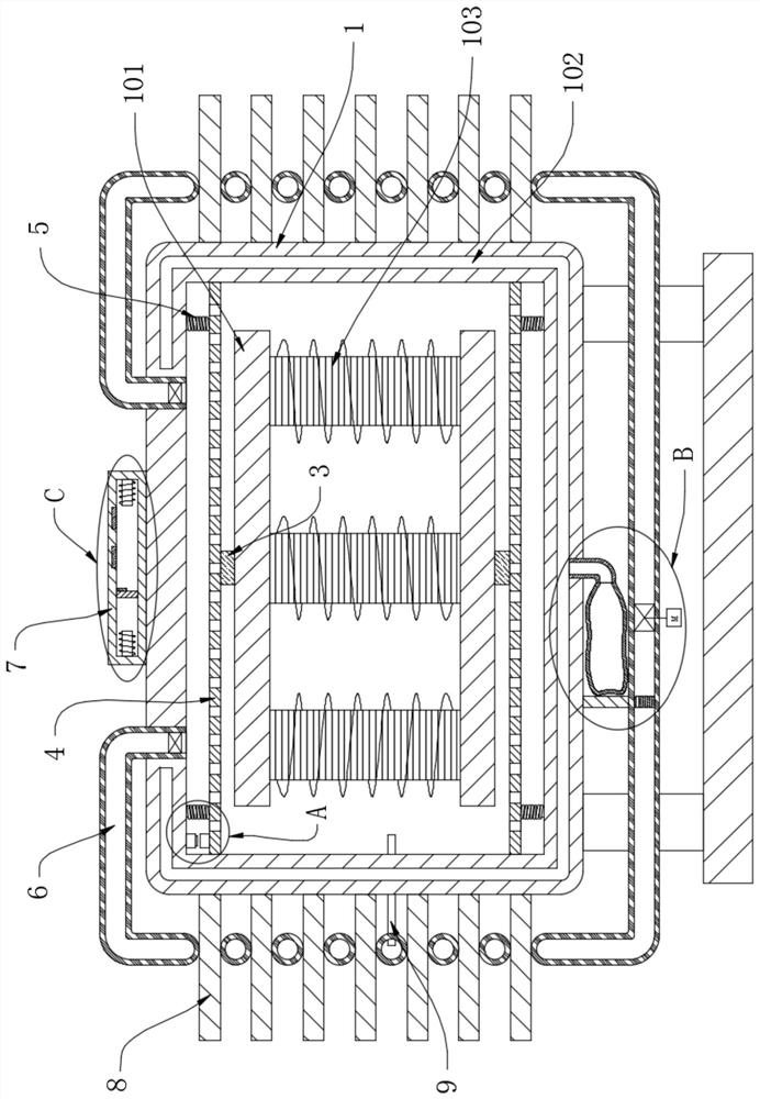 Circulating oil heat dissipation type low-noise transformer