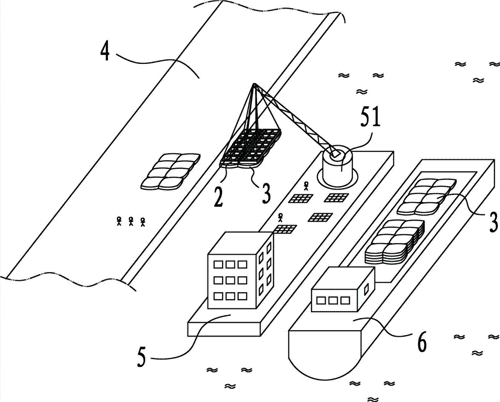 Construction method for hoisting and installing prefabricated bagged sand