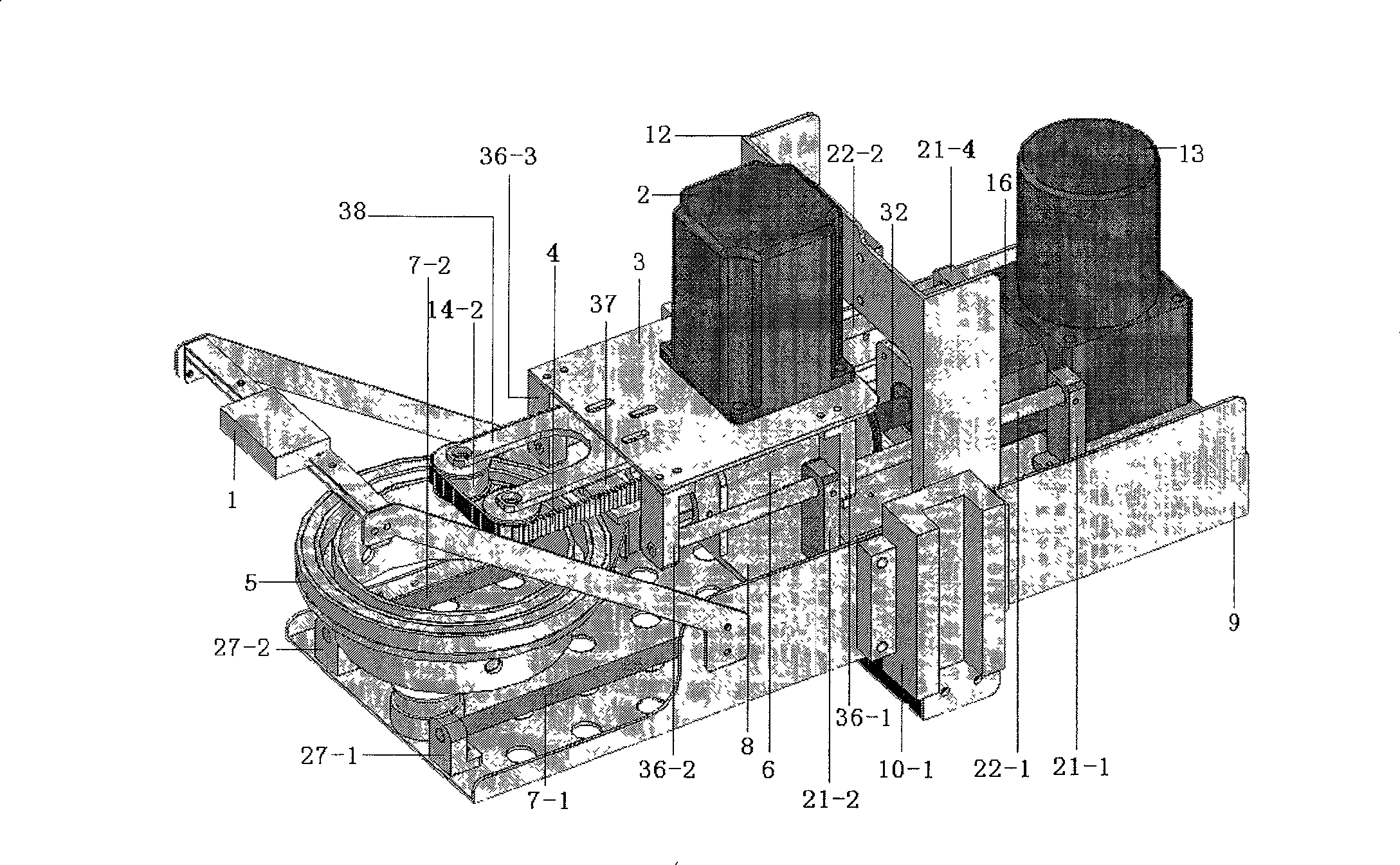 Synchronous automatic fetching device with drive in type of self-adapting elimination of errors