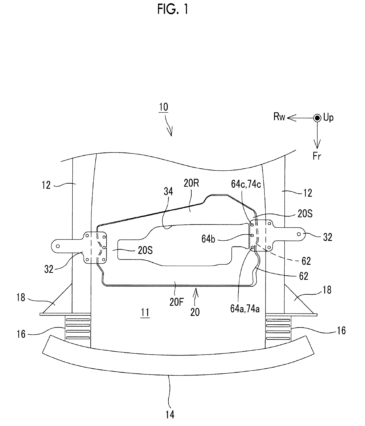 Vehicle front portion structure