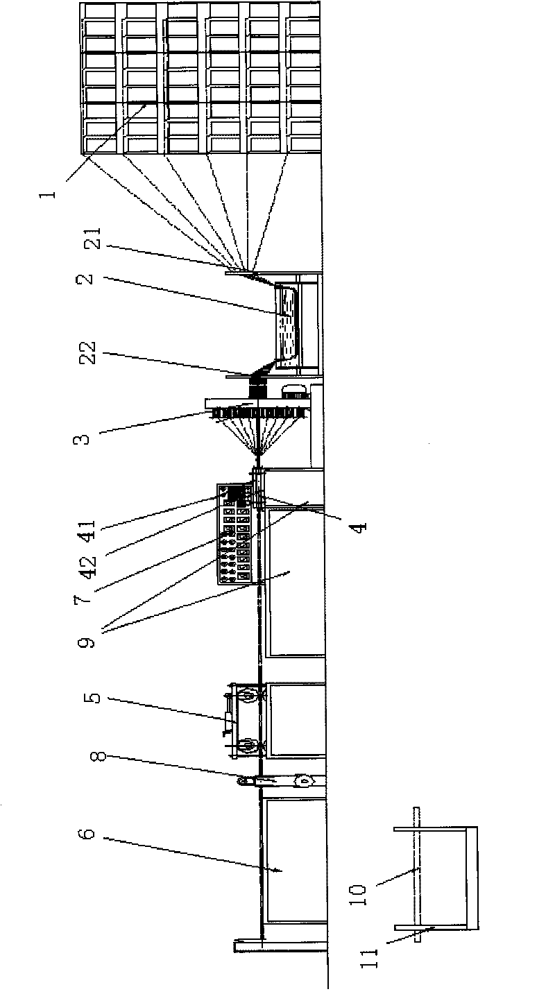 Equipment for manufacturing woven and wound high-strength composite material