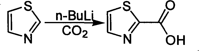 Industrialized preparation method of using 2-bromothiazole for compounding thiazole-2-methanamide in a one-boiler mode