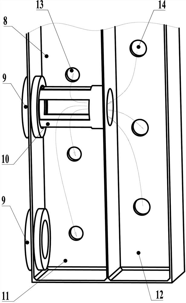 Compact flow guide device and cooling medium storage box