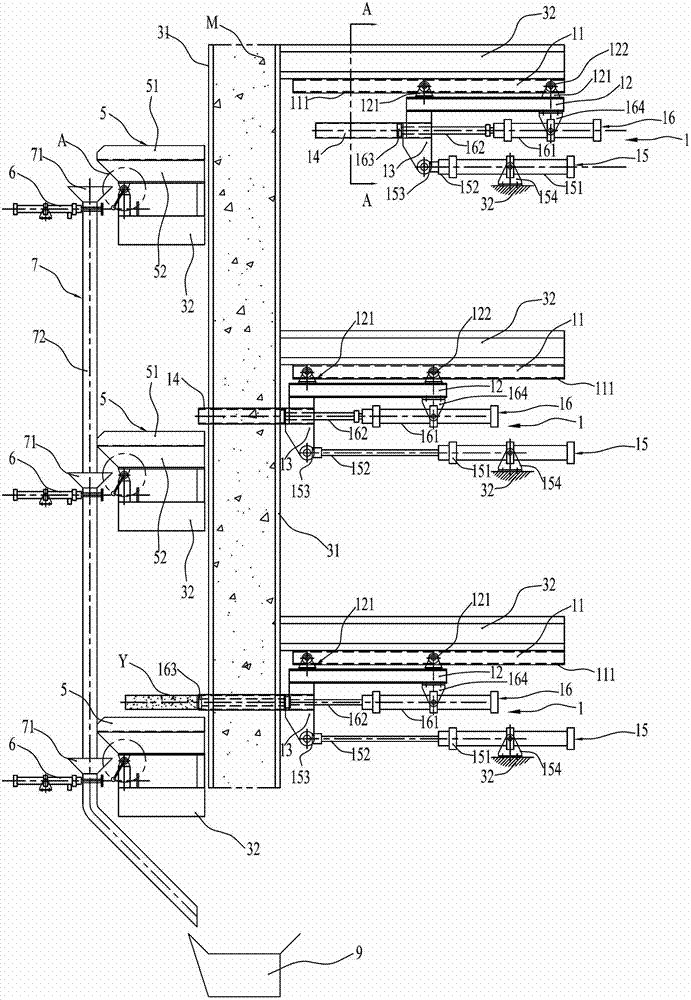 Coal cake taking device and coal cake sampling and measuring device