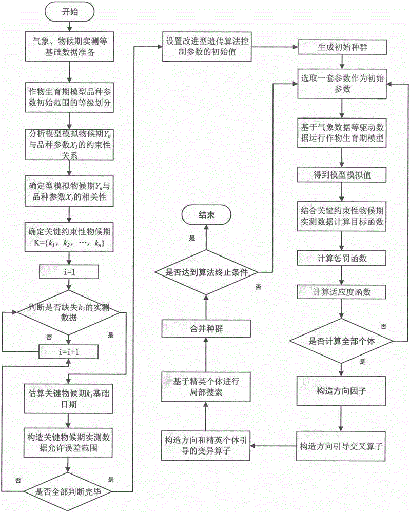 Constraining knowledge and elite individual strategy genetic algorithm fusion-based crop growth period model variety parameter optimization method