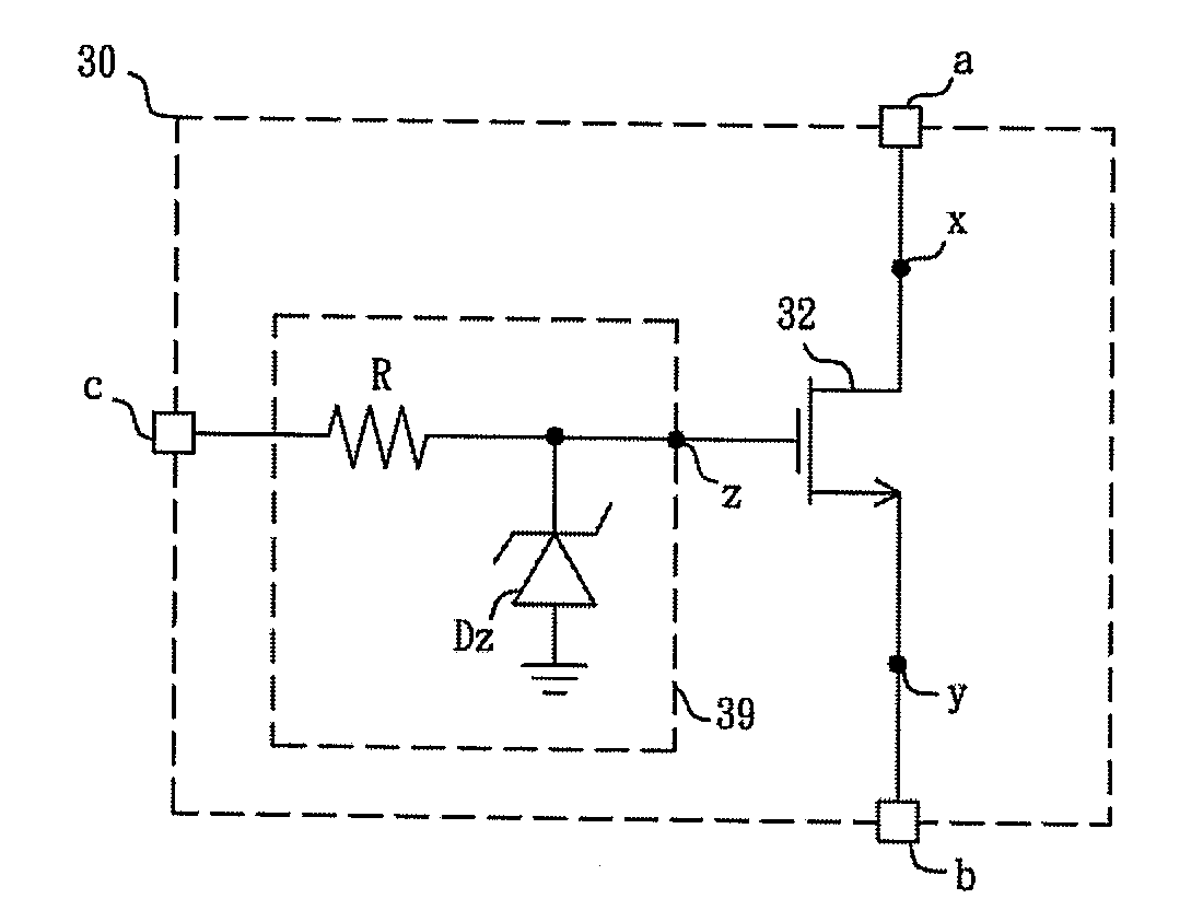 Transistor circuit with protecting function