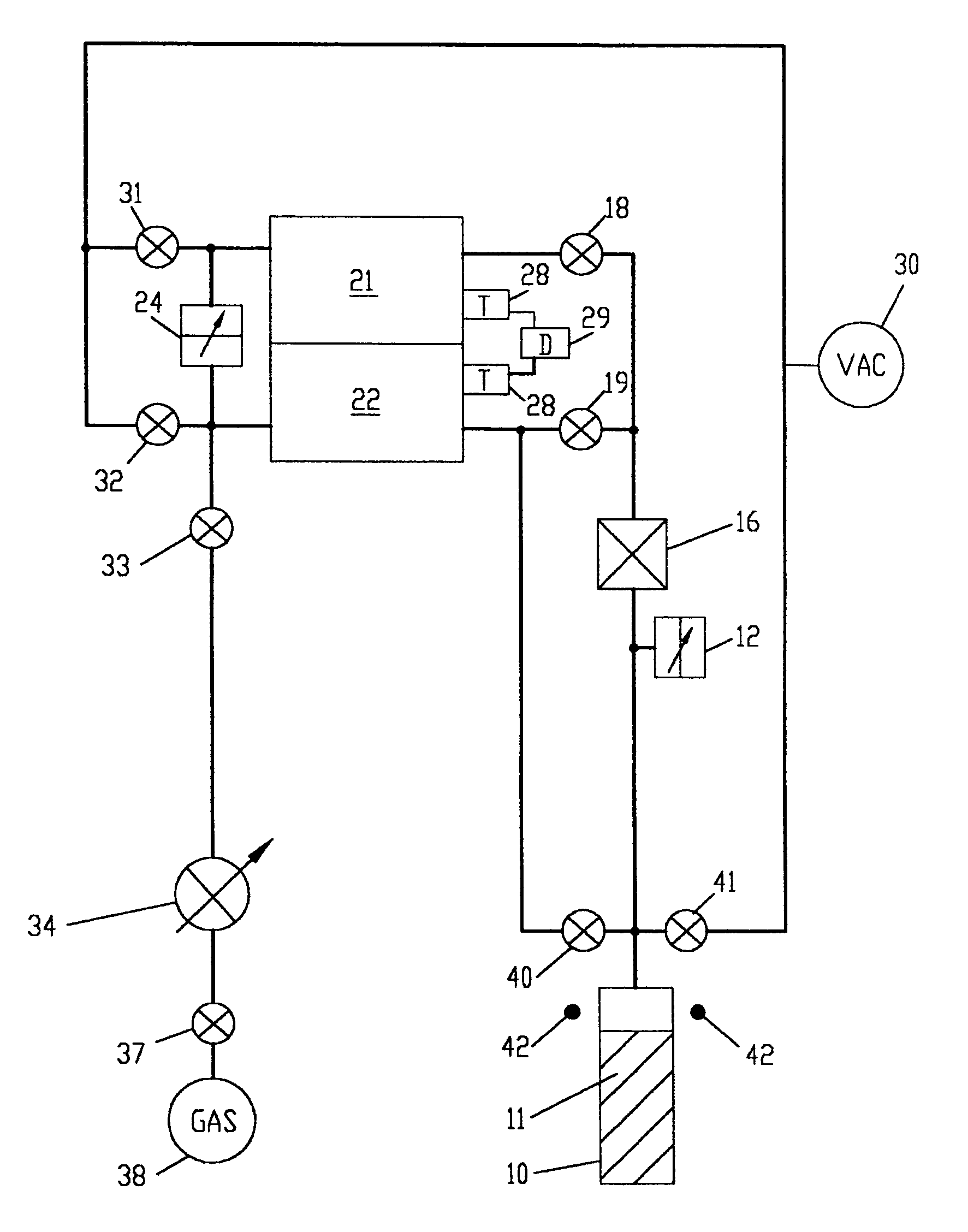 Method and apparatus to measure gas amounts adsorbed on a powder sample