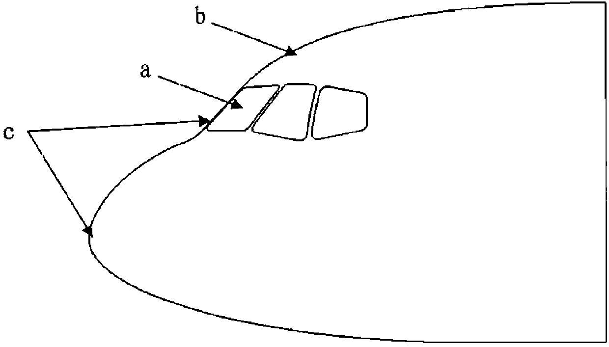 Single-curved surface wind screen nose integrated design method