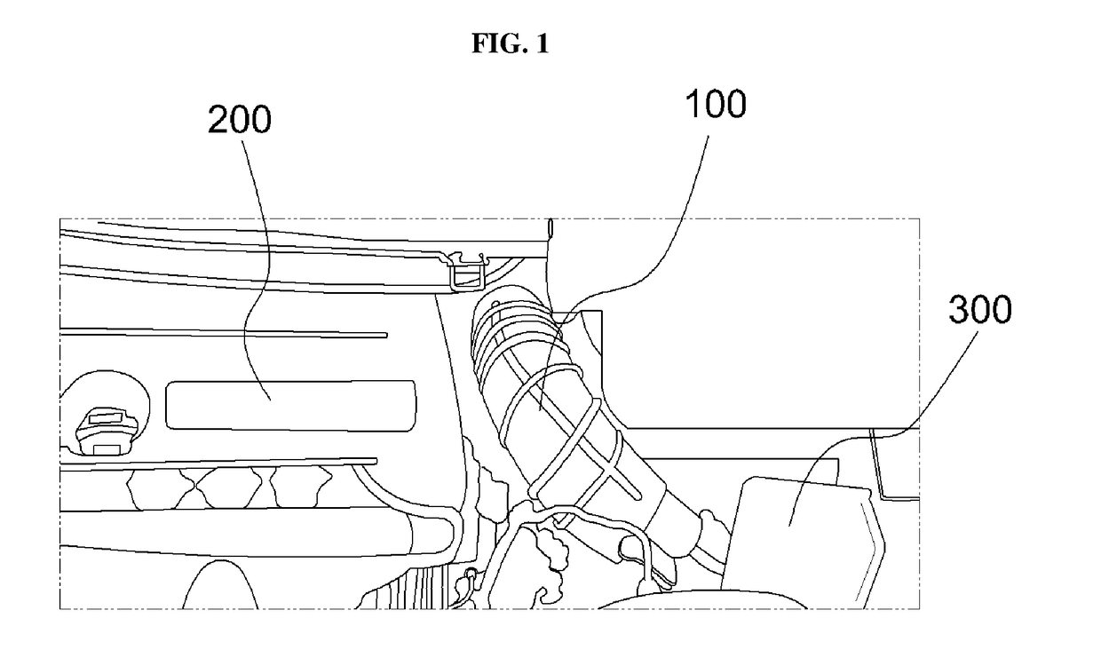 Resin composition of intake hose material for vehicle turbo