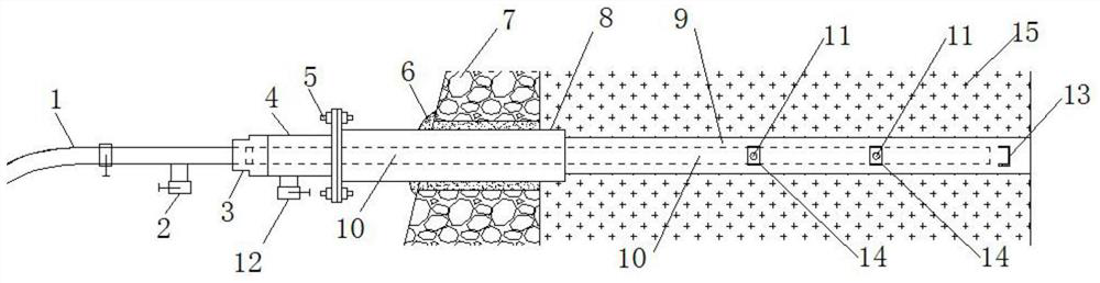 PVC pipe hole bottom grouting device and its installation and grouting method